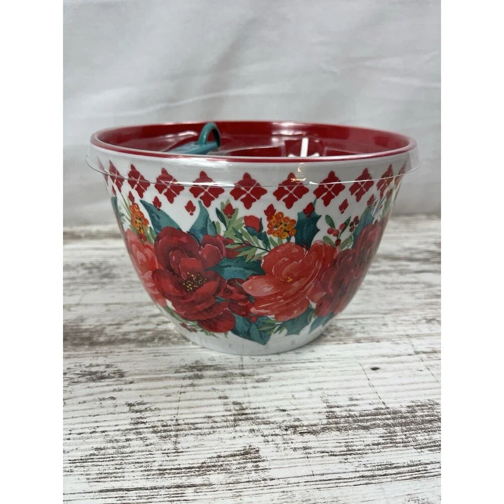 PIONEER WOMAN MELAMINE 9PC Measuring SET & Bowl CHEERFUL ROSE NEW